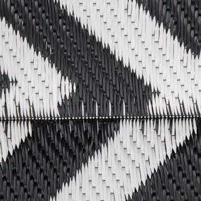 Outsunny Dywan Zewnętrzny Wodoodporny z Plastiku 121x182cm Wzór Czarno-Biały Idealny na Taras i Balkon | Aosom PL