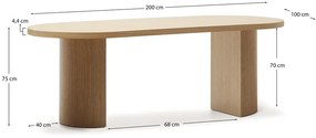 Stół w dekorze dębu 100x200 cm Nealy – Kave Home