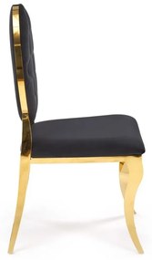 Krzesło tapicerowane K556 VELVET czarne/złote HALMAR