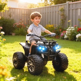 HOMCOM Elektryczny quad dla dzieci, prędkość 3-8 km/h, czas jazdy 45 min, reflektor LED, odtwarzacz muzyczny USB, dla dzieci 3-5 lat | Aosom PL