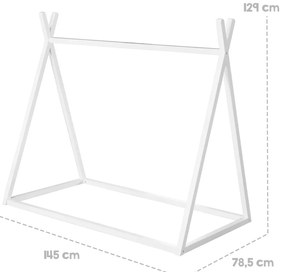 Białe łóżko dziecięce w kształcie domku 70x140 cm Montessori – Roba