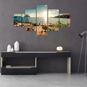 Obraz - Plaża z ludźmi (125x70 cm)