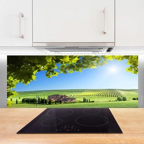 Panel Szklany Jesienne Pole pełne Liści