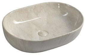 Beżowa ceramiczna umywalka 59x42 cm Dalma – Sapho