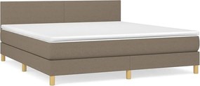 Boxspring Taupe 180x200 cm z Materacem Kieszeniowym i Topperem