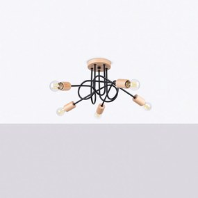Żyrandol EMBER 5 czarny SOLLUX  LIGHTING