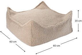 Jasnobrązowy dziecięcy worek do siedzenia z materiału bouclé Square – Wigiwama