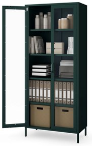 Witryna szklana do salonu butelkowa zieleń Modern ANGELO 800 x 1850 x 450 mm