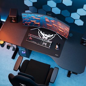 Biurko gamingowe elektryczne Diablo X-Tensio 160 cm, kolor czarny carbon