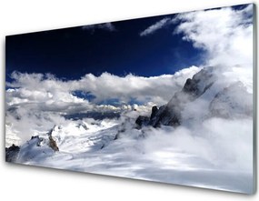 Szkło do Kuchni na Ścianę Majestatyczny Szczyt W Chmurach