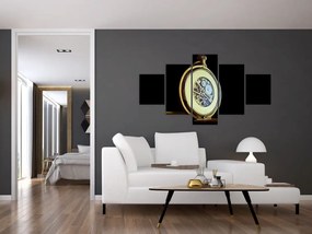 Obraz złotego zegarka kieszonkowego (125x70 cm)