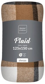 Brązowy koc z materiału sherpa 125x150 cm Ecossais – douceur d'intérieur