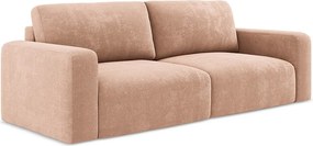 Kanapa 3-osobowa z funkcją spania - z tkaniny szenilowej - brzoskwiniowy - KONA