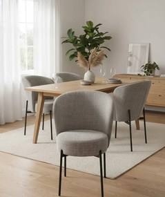 Tapicerowane popielate krzesło nowoczesne H1-G18