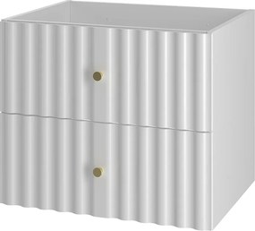 Biała Szafka Łazienkowa pod Umywalkę 60cm Ryflowane Fronty Aqua