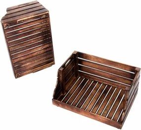 Zestaw skrzynek do układania w stosy DIVERO vintage - 2 sztu