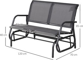 Outsunny ławka bujana huśtawka ogrodowa ławka ogrodowa krzesło bujane ławka parkowa czarna