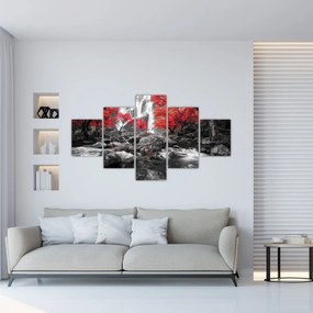 Obraz - Wodospady w jesiennym krajobrazie (125x70 cm)