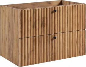 Szafka łazienkowa wisząca z wnęką na umywalkę 80 dąb craft złoty, uchwyty w trzech kolorach, 80 x 44,4 x 57 cm