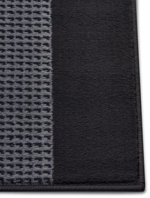 Dywan nowoczesny Basic czarno-szary chodnik 80 cm x 200 cm