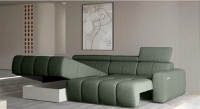 Narożnik ENZO S układ L z elektryczną regulacją siedziska Lewostronny z funkcją spania w ktaninie SORELLA 34 WERSAL