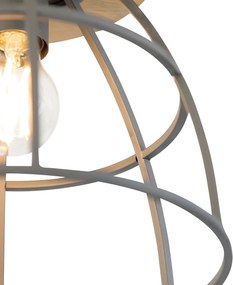 Inteligentna lampa sufitowa ciemnoszara z drewnem w komplecie z WiFi E27 - Arthur