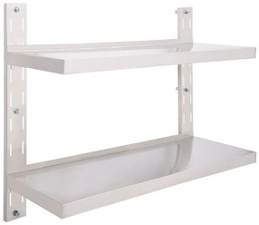 Metalowa półka ścienna Grando 2X - srebrna