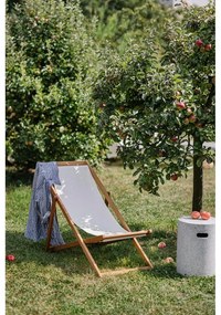 Beżowy składany leżak ogrodowy z drewna akacji Bonami Essentials Deck