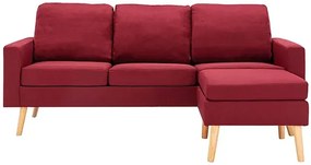 3-osobowa sofa z podnóżkiem czerwone wino - Muria 4Q