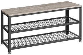 Półka na buty E1078 GREY, szara, 2 półki