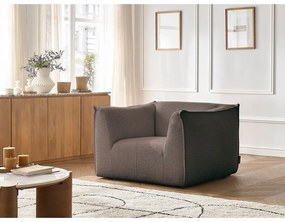 Brązowy fotel z materiału bouclé Giorgia – Bobochic Paris