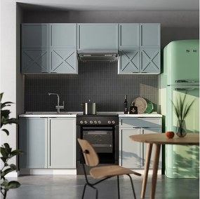 Aneks kuchenny jasnoniebieski/szary/biały 200x60x81.6 fame-line