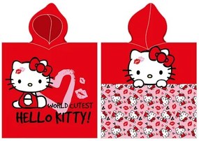 Ponczo dziecięce Hello Kitty Najsłodsze na Świecie, 55 x 110 cm