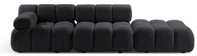 Antracytowa sofa modułowa z materiału bouclé 288 cm Bellis – Micadoni