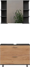 Zestaw mebli łazienkowych złoty dąb power/antracyt 80x33x60.8 ilias
