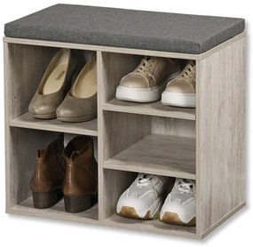 Kesper 15911 Szafka na buty z siedziskiem,szaro-biała, 51,5 x 48 x 29,5 cm