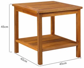Casaria Drewniany stolik WASHINGTON, 45x45x45cm, brązowa