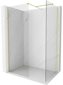 Mexen Kioto-X ścianka prysznicowa Walk-in 80 x 80 cm, transparent 10 mm, złota szczotkowana - 800-080-202-55-00-080-X