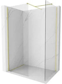 Mexen Kioto-X ścianka prysznicowa Walk-in 80 x 80 cm, transparent 10 mm, złota szczotkowana - 800-080-202-55-00-080-X