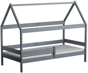 Szare łóżko dziecięce z barierką Z8-G04