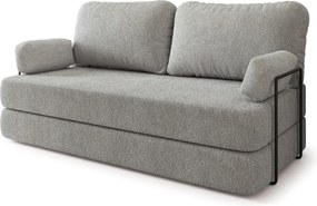 Masseno Sofa piankowa NIKSI z funkcją spania, Kanapa z pianki do salonu, Bezmontażowa, Tkanina bucle – Jasnoszary QUELLE 83