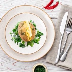 Kremowe ceramiczne talerze zestaw 4 szt. ø 27 cm Statek – Orion