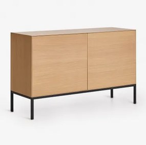 Aparador Prostokątny 120x40 Cm Z Mdf I Okleiną Dębową Bromley Roble - Sklum