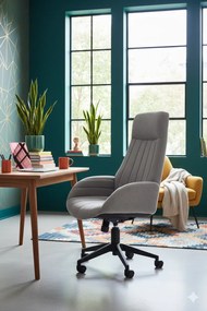 Szary tapicerowany fotel obrotowy L2-A36