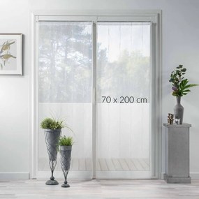Firanki do salonu LINAHE, minimalistyczne, przędza szenilowa, 70 x 200 cm, 2 sztuki