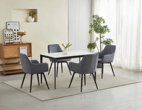 Obrotowe krzesło jadalniane NANA360 VELVET, ciemnoszare