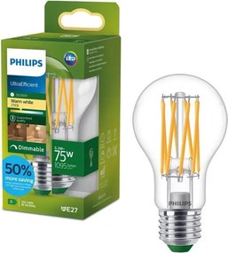 Ściemnialna żarówka LED ULTRAEFFICIENT VINTAGE Philips A60 E27/5,2W/230V 2700K