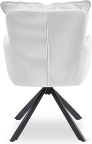 Krzesło Tapicerowane Obrotowe do Salonu CITY Kremowe Sztruksowe Nowoczesne