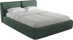 Łóżko 180 x 228 - z tkaniny szenilowej - zielony - HOKU