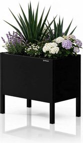Osłona donica na kwiaty metalowa mała czarna, 400x350x250 mm: DAISY